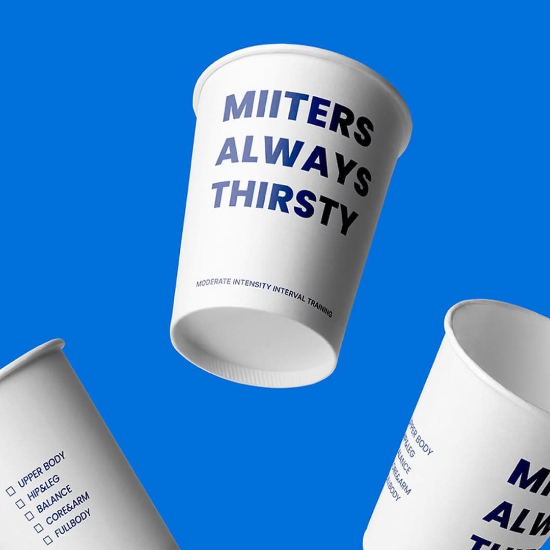 - ZERO WASTE WITH MIIT -건강한 움직임을 만들어가는 밋,지구를 위한 건강함에도 동참해요 커피컵과 빨대는 모두 생분해 제품을 사용해요! 신규밋터에게 물통을 선물해 종이컵 사용을